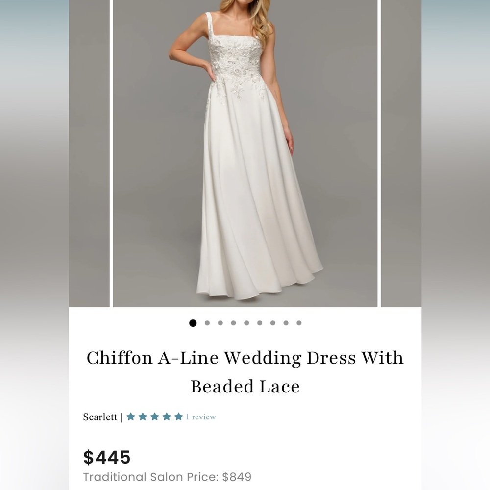Scarlett White Chiffon A-Line Wedding Dress